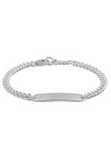 tiny superb silver curb chain baby ID bracelet